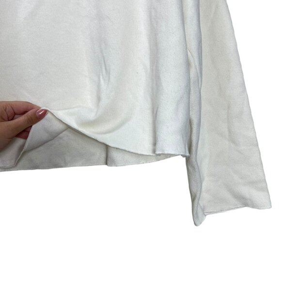 Zara White Turtleneck Sweater Top‎ Loose Fit Long Sleeves Minimalist Medium - Picture 8 of 16